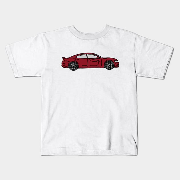 hand drawn muscle cars gift illustration Kids T-Shirt by fokaction